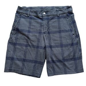 Lululemon Men’s Shorts Size 38 Kahuna Golf 10" Blue Plaid Checks Performance